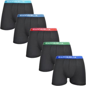 Gianvaglia 5-Pack Heren Boxershort - Katoen - 026 - Multipack zwarte mannen onderbroeken