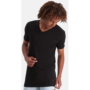 Bamboo Basics 2-pak - Extra lange T-shirts v-hals  - Zwart