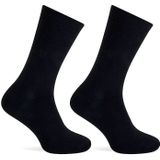 Teckel 2-paar Badstof sokken dames - Geheel badstof - Warme winter sokken - Huissokken  - Blauw