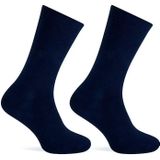 Teckel 2-paar Badstof sokken dames - Geheel badstof - Warme winter sokken - Huissokken  - Blauw