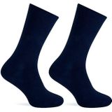 Teckel 2-paar Badstof sokken dames - Geheel badstof  - Blauw
