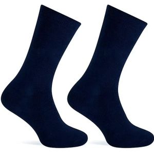 Teckel 2-paar Badstof sokken dames - Geheel badstof  - Blauw