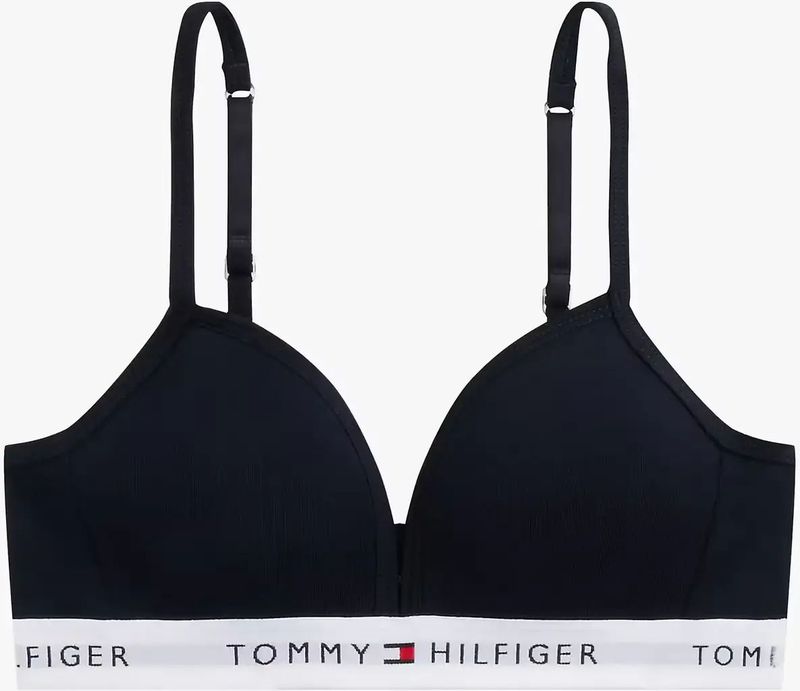 Tommy Hilfiger - Triangle BH - Blauw - Voorgevormd - Katoenen Bralette