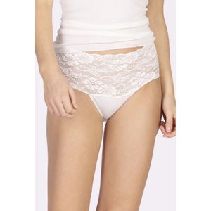 Nina von C - Dames Taille Slip - Wit - Biologisch Katoen - Kanten Onderbroek