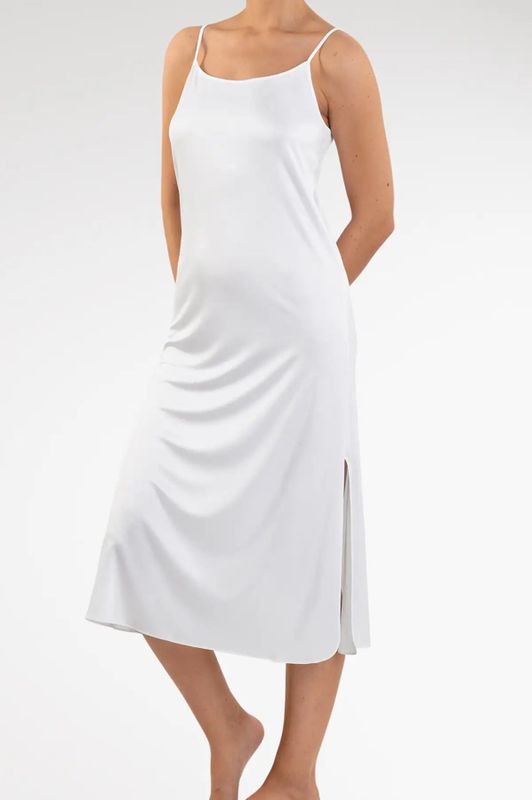 Nina von C onderjurk extra lang 120CM - Viscose Antistatische neglige  - Wit