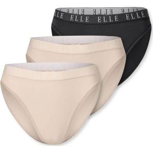 Elle 3-Pack dames tanga slips microfiber  - Zwart