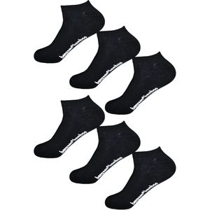 BENYSØN 6-paar Bamboe sneakersokken - Naadloos - Enkelsokken voor dames en heren  - Zwart