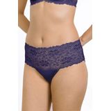 Kanten dames Taille Slip - Millefleurs - Luxe Hoge maxi slip met kant - Viscose & modal - 38 - Zwart