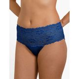 Kanten dames Taille Slip - Millefleurs - Luxe Hoge maxi slip met kant - Viscose & modal - 38 - Zwart