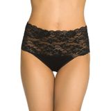 Kanten dames Taille Slip - Millefleurs - Luxe Hoge maxi slip met kant - Viscose & modal - 38 - Zwart