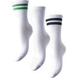 Pieces - DS17154446 - Sokken - Wit - 3-pack - Microvezel met Streep