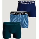 Bjorn Borg 3-Pack jongens boxershort - Geographic  - Blauw
