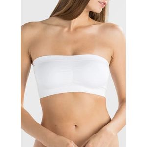 J&C Bandeau Top - BH - Bandeau Bh - Aansluitend microfiber  - Wit