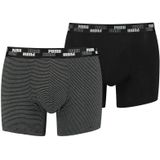 Puma 2-Pack Heren Boxershorts - Mini Stripe  - Zwart