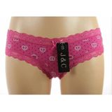 J&C string /hipster katoen Hart  - Roze