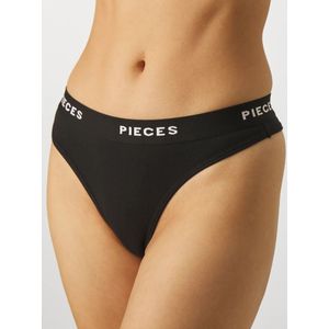 Pieces 4-Pack Dames string - Klassiek  - Zwart