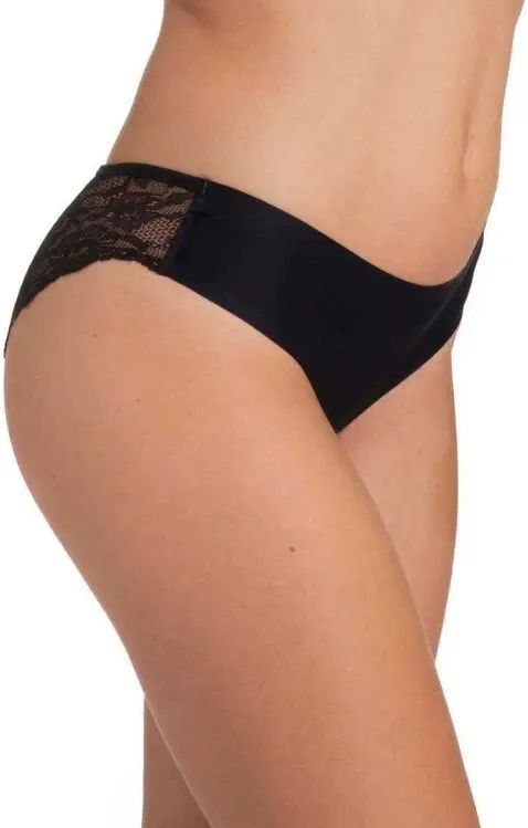 Dorina kanten slip Crystal - Zwart - Kanten dames microfiber onderbroek