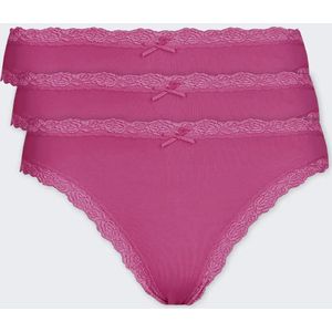 Nina von C 3-pack dames Heupslip - Kant  - Roze