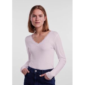 Dames shirt Kant lange mouw - Barbera - Kanten dames ondershirt - Viscose  - Wit