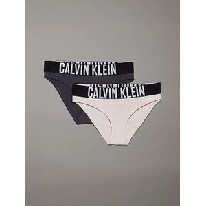 Calvin Klein 2-Pack meisjes slips - Intense Power - Merk meisjes onderbroeken katoen - Elastische band - Meisjes hipster  - Roze