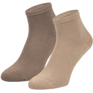 Boru Bamboo 2-pak quarter sokken - Bamboe enkelsokken voor dames en heren  - Beige