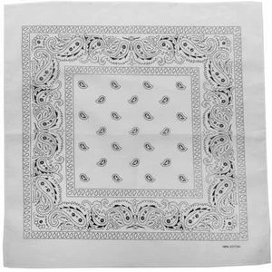 Boerenzakdoek Rain drop 54x54 - Rode zakdoek  - Wit