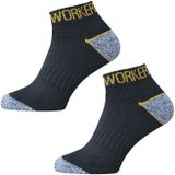 Gianvaglia 10-paar quarter sokken - korte werk sokken - Sneaker sokken - Badstof zool  - Zwart