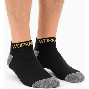 Gianvaglia 10-paar quarter sokken - korte werk sokken - Sneaker sokken - Badstof zool  - Zwart