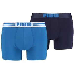 Puma Heren Boxershort - 2-Pack Placed Logo - Blue  - Blauw