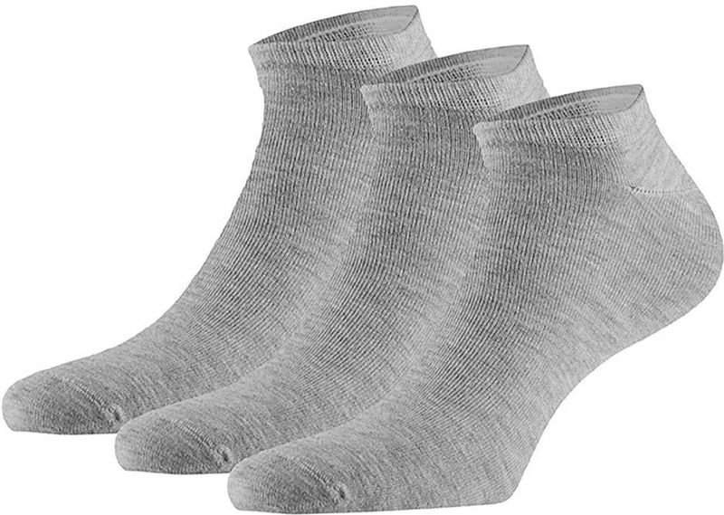 Apollo - Bamboe Sneaker Sokken - Grijs - 3-paar - Enkelsokken