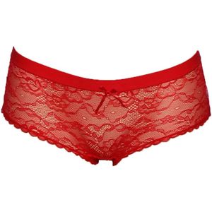 J&C dames microfiber hipster met kant  - Rood