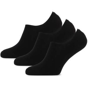 Teckel 3-pack - Invisible Footies sokken met badstof zool  - Zwart
