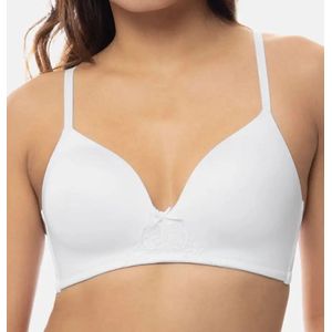 Voorgevormde BH zonder beugel - Soft Bh - Comfortabele T-shirt bh met dunne bandjes  - Wit