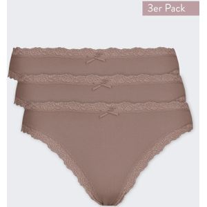 Nina von C 3-pack dames Heupslip - Kant  - Roze