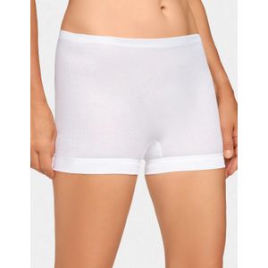 Taille directior - dames short 148 katoenen boord - Senioren ondergoed - Vrouwen boxershort korte pijpjes - Zachte boorden  - Wit