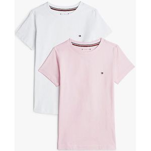 Tommy Hilfiger 2-pak meisjes ondershirt met ronde hals - korte mouwen  - Wit