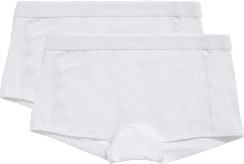 Ten Cate 2-pak meisjes boxershorts Organic 31986 - Meisjes ondergoed biologisch katoen  - Wit