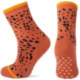 Yellow Moon - Antislip Kindersokken - Caramel - Animal Print