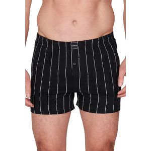 Suaque/Ginosanti wijde heren boxershort - Streep - Losse heren boxershort katoen  - Zwart