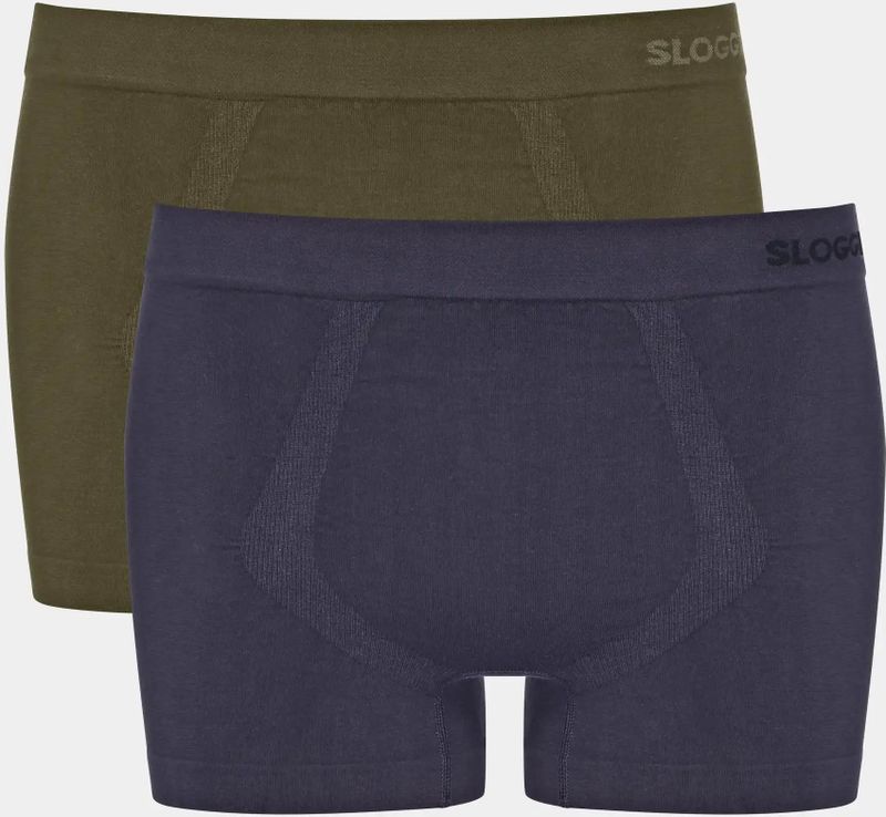 Sloggi 2-Pack heren boxershorts naadloos - GO Smooth - Biologisch katoenen heren onderbroeken - Milieuvriendelijk - Duurzaam  - Groen