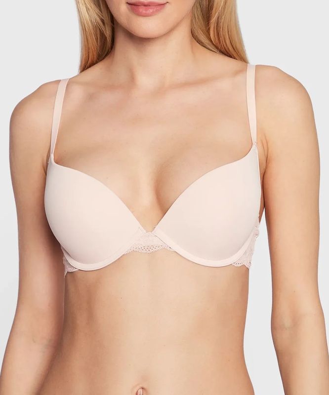 Dorina - Push up / Plunge BH - Rosa - Kanten BH Band - 3/4 Cup