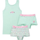 Funderwear - Sweetheart - Meisjes Setje - Groen - Boxershorts en Hemd - Katoen