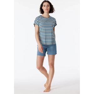 Schiesser dames shortama - Casual Essentials  - Blauw