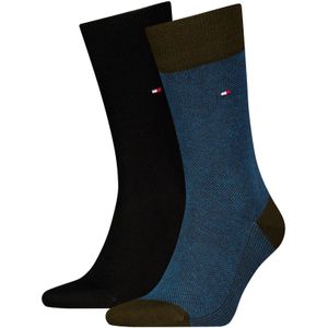 Tommy Hilfiger 2-pack sokken Birdseye - Heren katoenen kousen