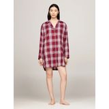 Tommy Hilfiger - Flanellen Nachthemd - Rood - Lange Mouw - Knoopsluiting