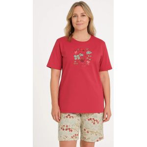 Tenderness dames shortama katoen - Red Summer  - Rood