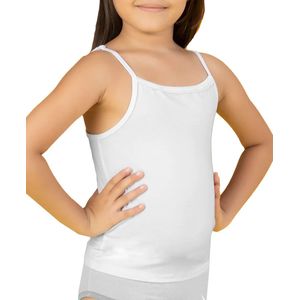 HL-tricot - Meisjes Hemd - Wit - Spaghetti Bandjes