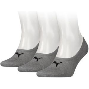 Puma 3 paar footies sokken - Invisible - Sneaker sokken  - Grijs