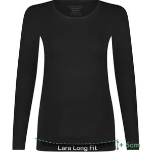 Bamboo Basics 2-pak Extra lange shirts Lange mouw  - Lara  - Zwart