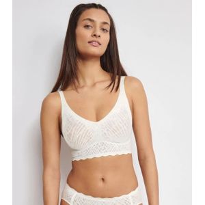 Sloggi Zero Feel Kanten Bralette gevuld - Bliss - Bh Top met smalle bandjes - Uitneembare vulling  - Wit